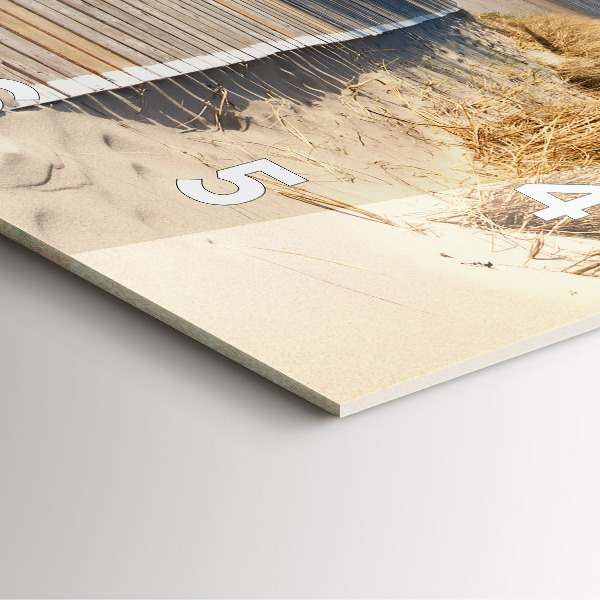 Square wall clock View of the beach