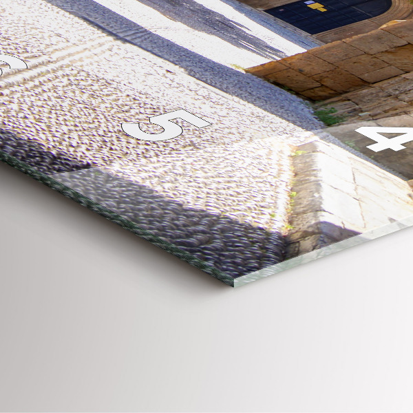 Square wall clock Picturesque street of Rhodes