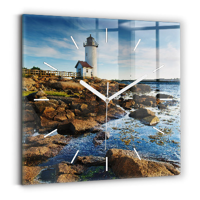Square wall clock Annisquam Lighthouse