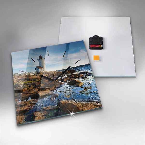 Square wall clock Annisquam Lighthouse