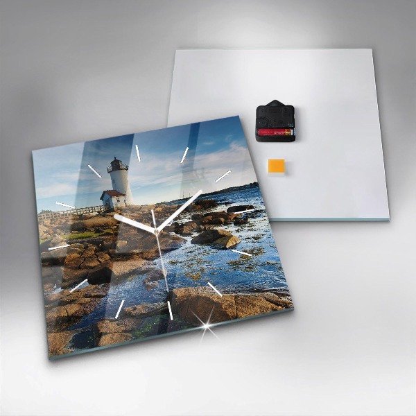 Square wall clock Annisquam Lighthouse