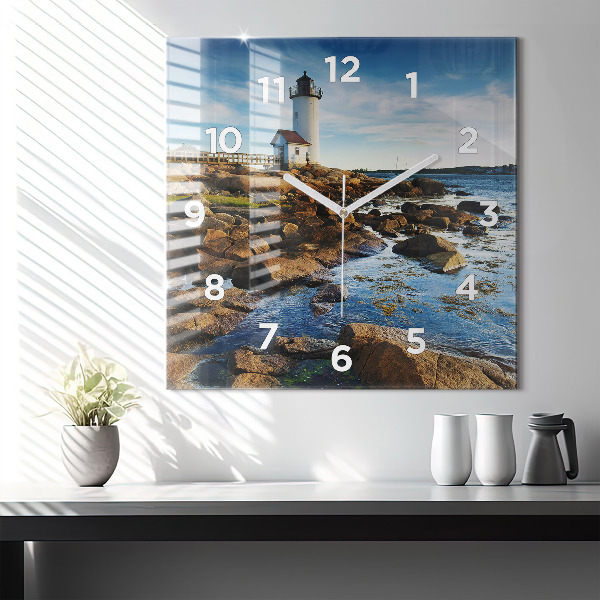 Square wall clock Annisquam Lighthouse