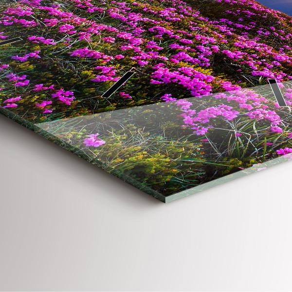 Square wall clock Sunrise and flowers