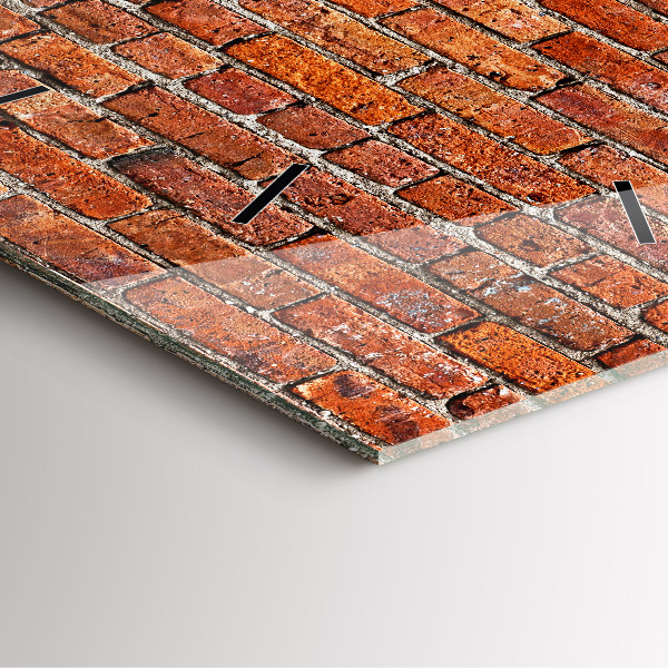 Square wall clock Old brick wall