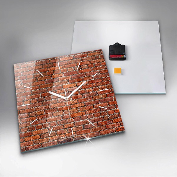 Square wall clock Old brick wall