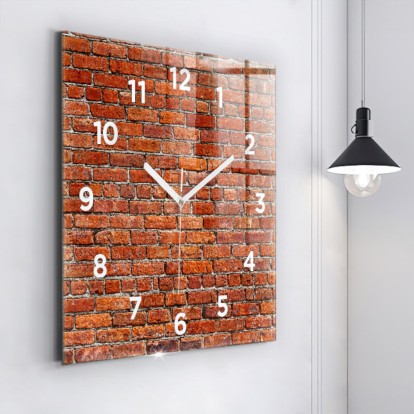 Square wall clock Old brick wall