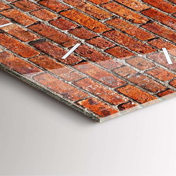 Square wall clock Old brick wall