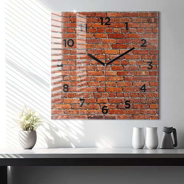 Square wall clock Old brick wall