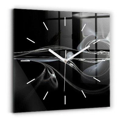 Square wall clock Abstract smoke