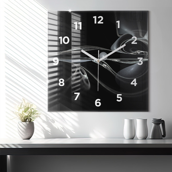 Square wall clock Abstract smoke