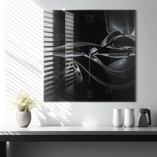 Square wall clock Abstract smoke