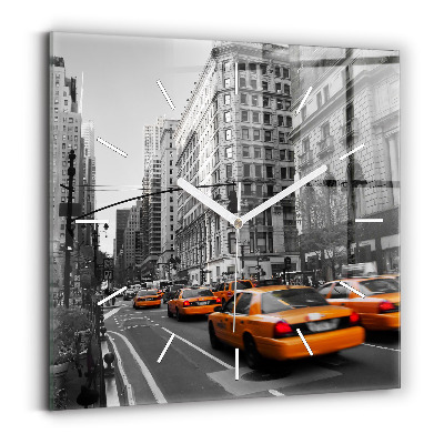 Square wall clock Manhattan and Taxis