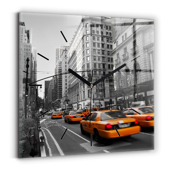 Square wall clock Manhattan and Taxis