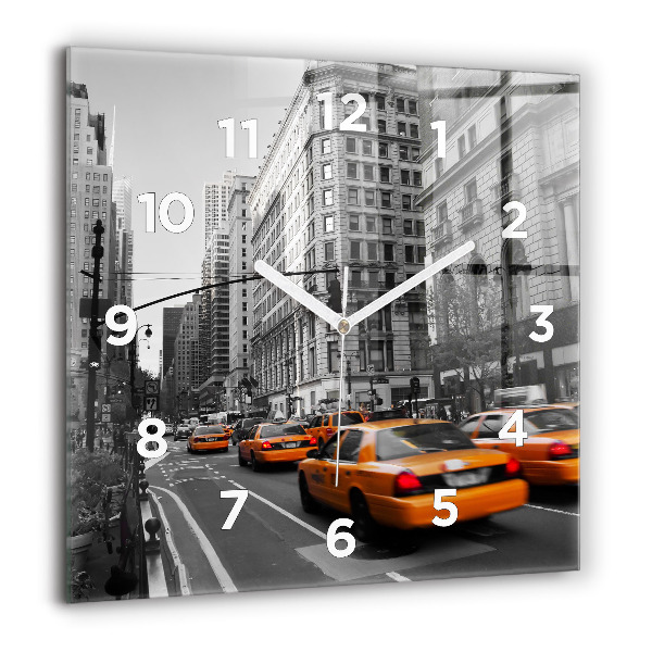 Square wall clock Manhattan and Taxis