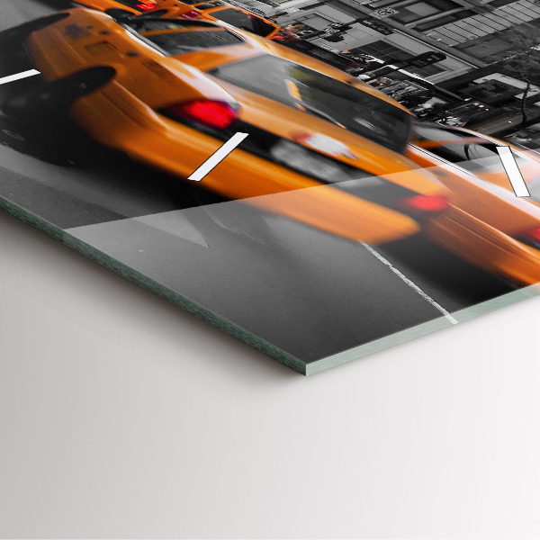 Square wall clock Manhattan and Taxis