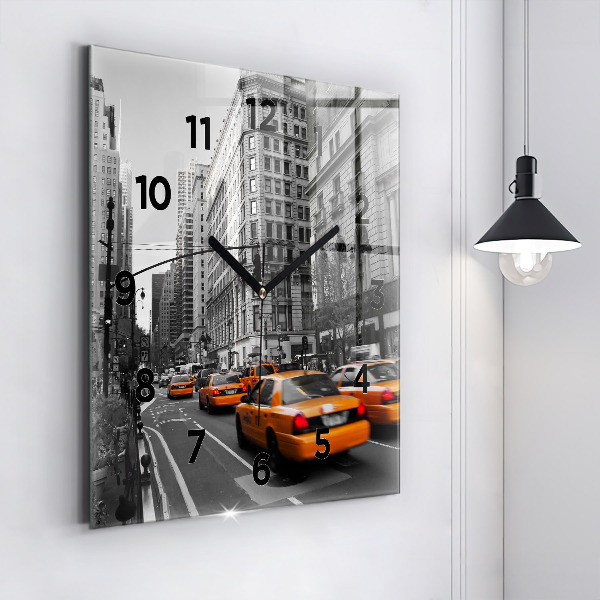 Square wall clock Manhattan and Taxis