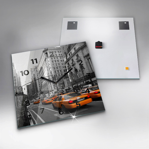Square wall clock Manhattan and Taxis