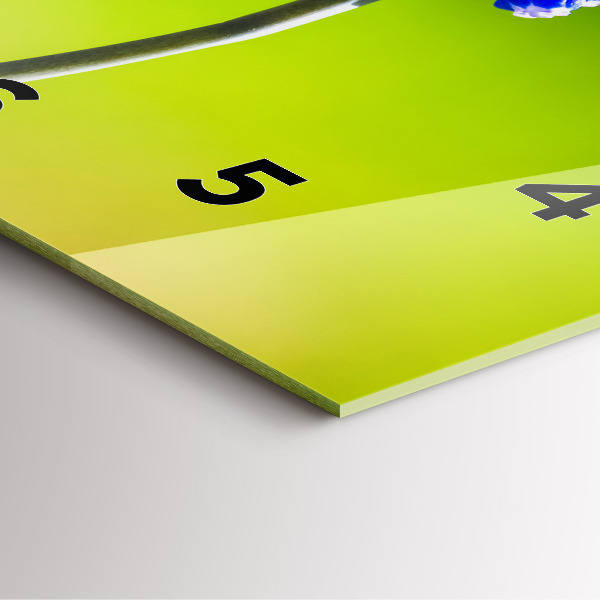 Square wall clock Blue flowers