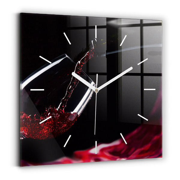 Square wall clock Red wine