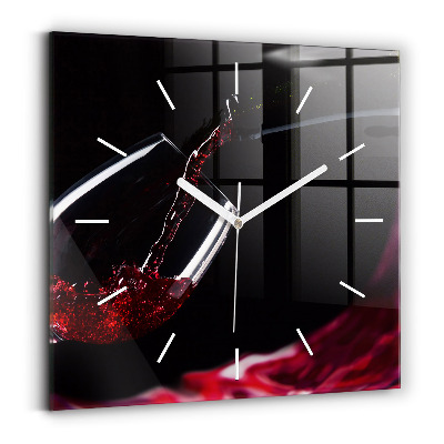 Square wall clock Red wine