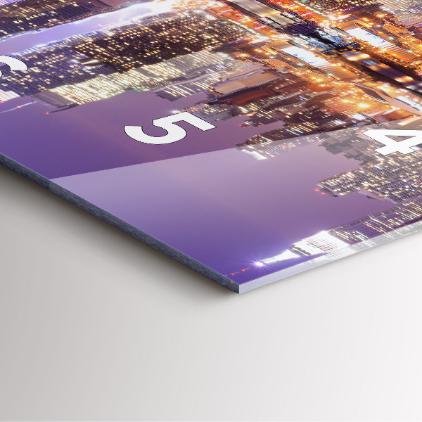 Square wall clock New York City at Night