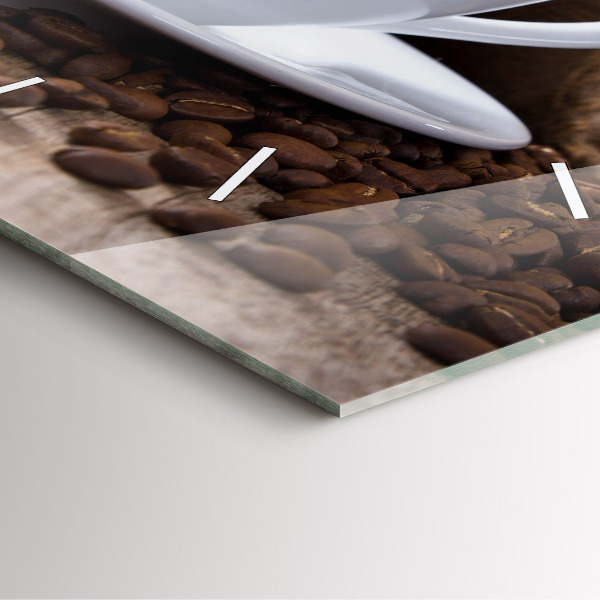 Square wall clock A cup of coffee