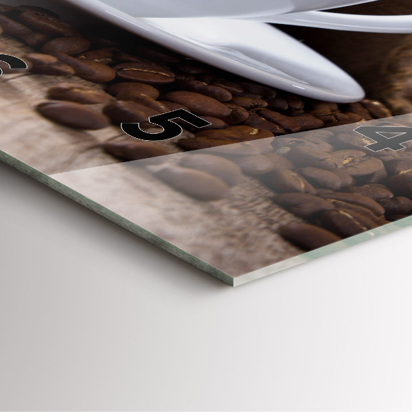 Square wall clock A cup of coffee