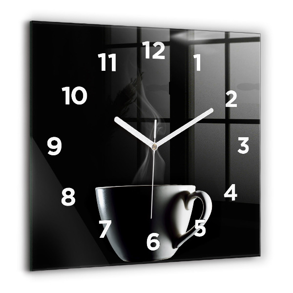 Square wall clock A cup of coffee