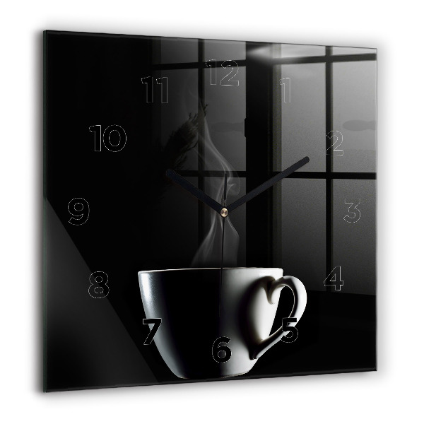 Square wall clock A cup of coffee
