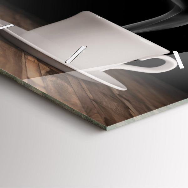 Square wall clock A cup of hot coffee