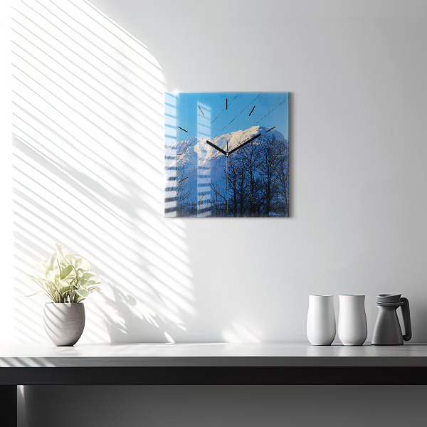 Square wall clock Mountain view