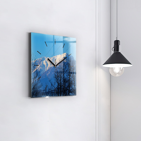 Square wall clock Mountain view