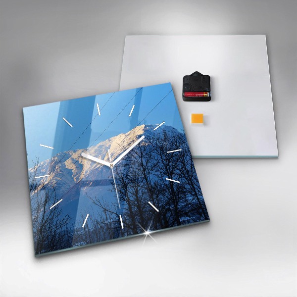 Square wall clock Mountain view