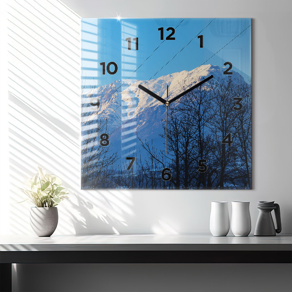 Square wall clock Mountain view