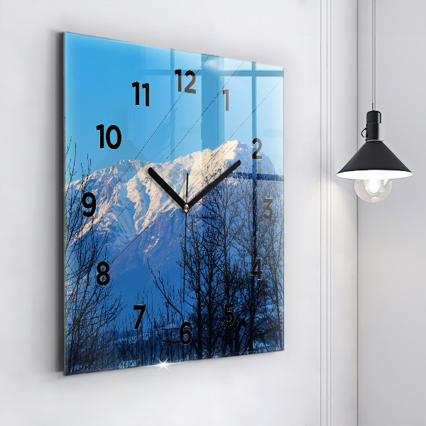 Square wall clock Mountain view