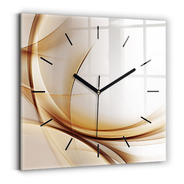 Square wall clock Golden abstraction