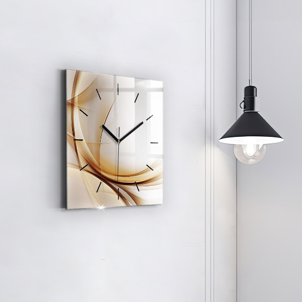 Square wall clock Golden abstraction