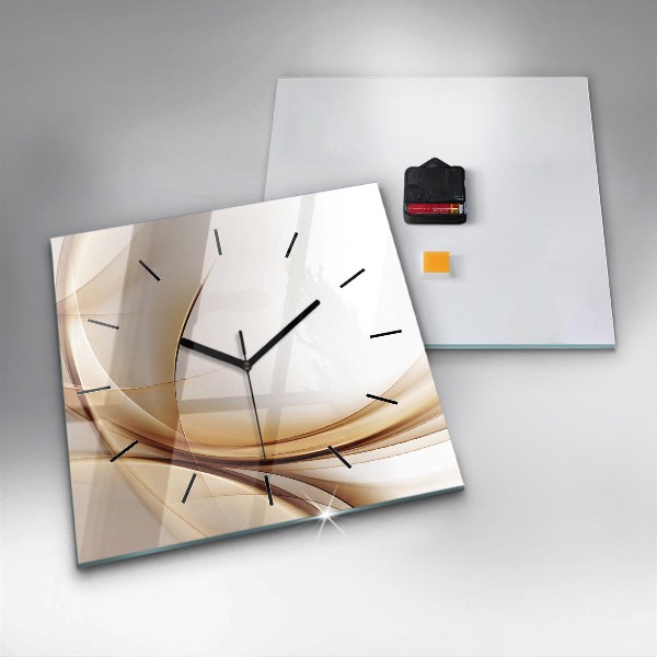 Square wall clock Golden abstraction