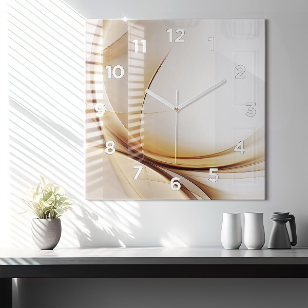 Square wall clock Golden abstraction