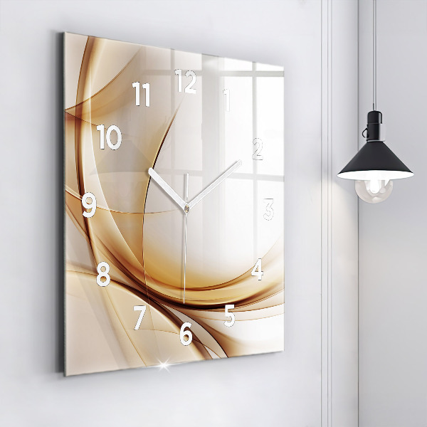 Square wall clock Golden abstraction