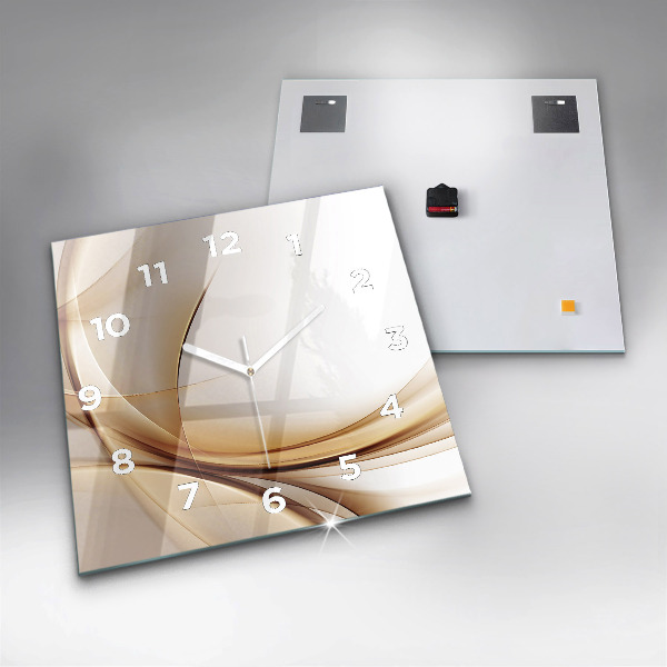 Square wall clock Golden abstraction