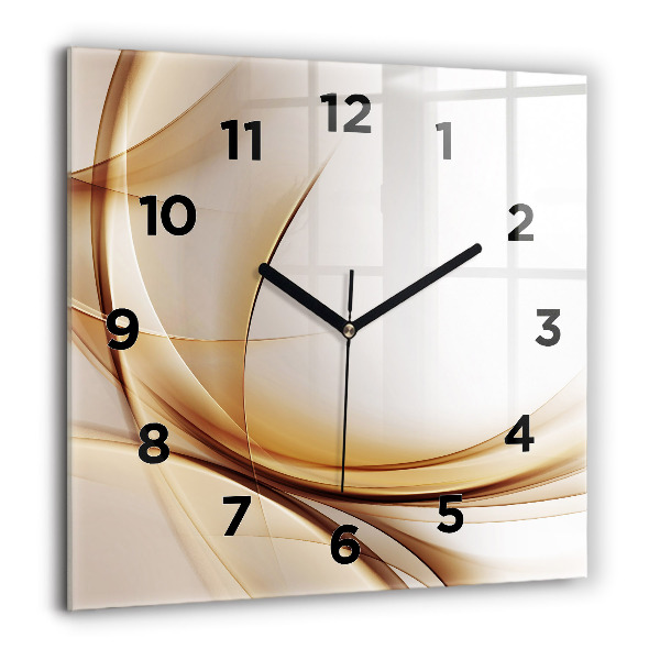 Square wall clock Golden abstraction