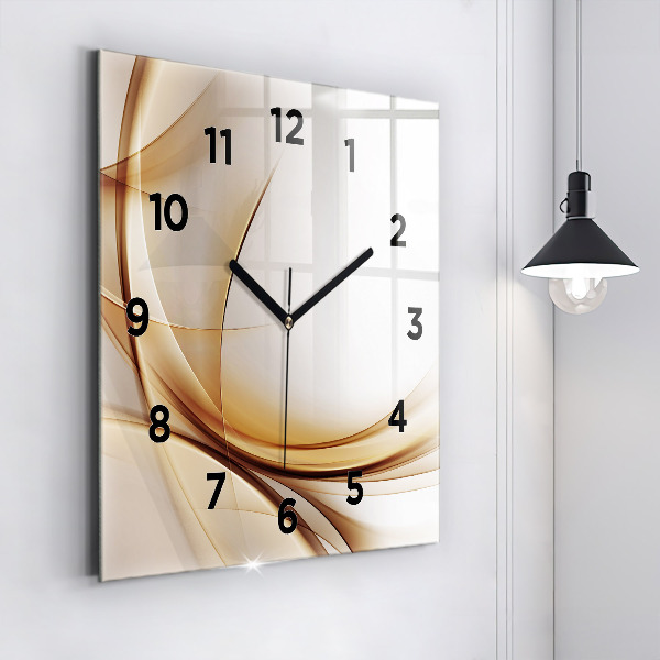Square wall clock Golden abstraction