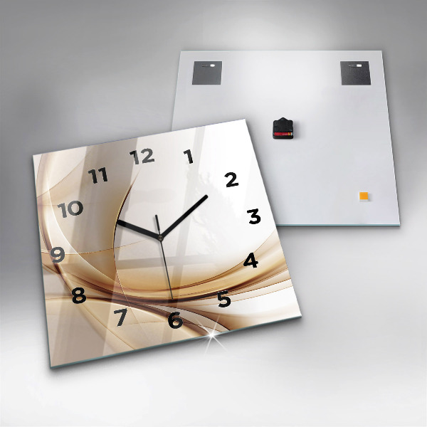 Square wall clock Golden abstraction