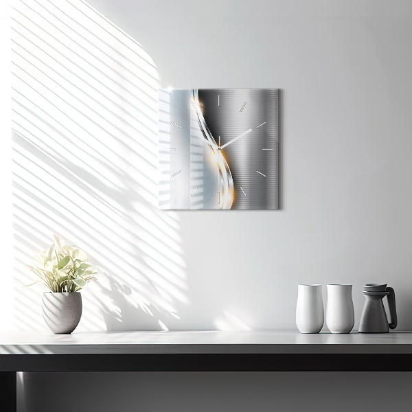 Square wall clock Metal abstraction