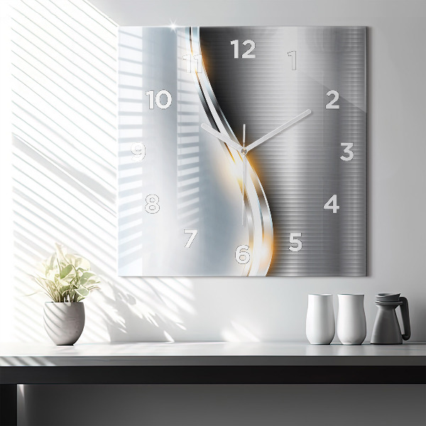 Square wall clock Metal abstraction