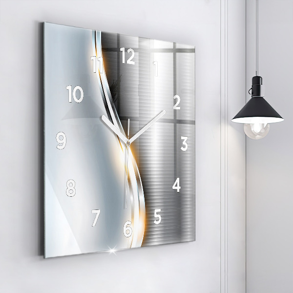 Square wall clock Metal abstraction