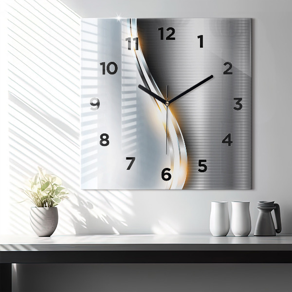Square wall clock Metal abstraction