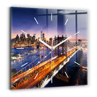 Square wall clock New York and the sunset