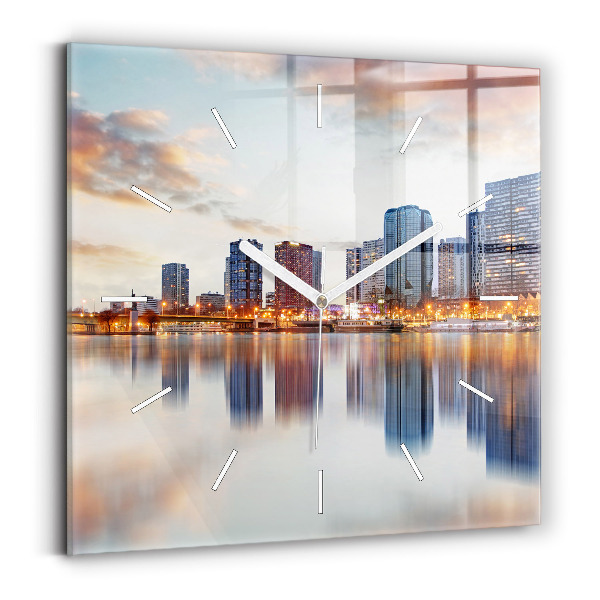 Square wall clock Panorama with the Eiffel Tower